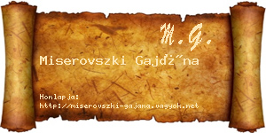 Miserovszki Gajána névjegykártya